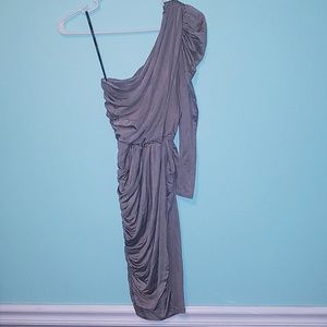 Purple/Blush bebe one-shoulder dress